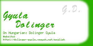 gyula dolinger business card
